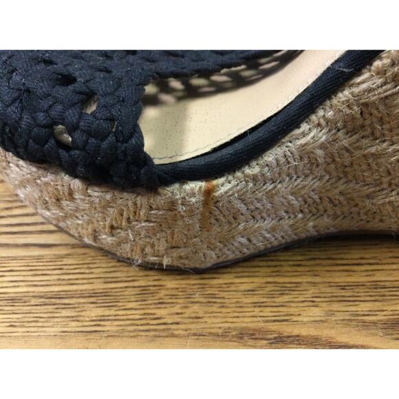 Mossimo Supply Co Women's Black Wedge Sandals Size 7 Open Toe Lace Strap 3 7/8” - Picture 5 of 12